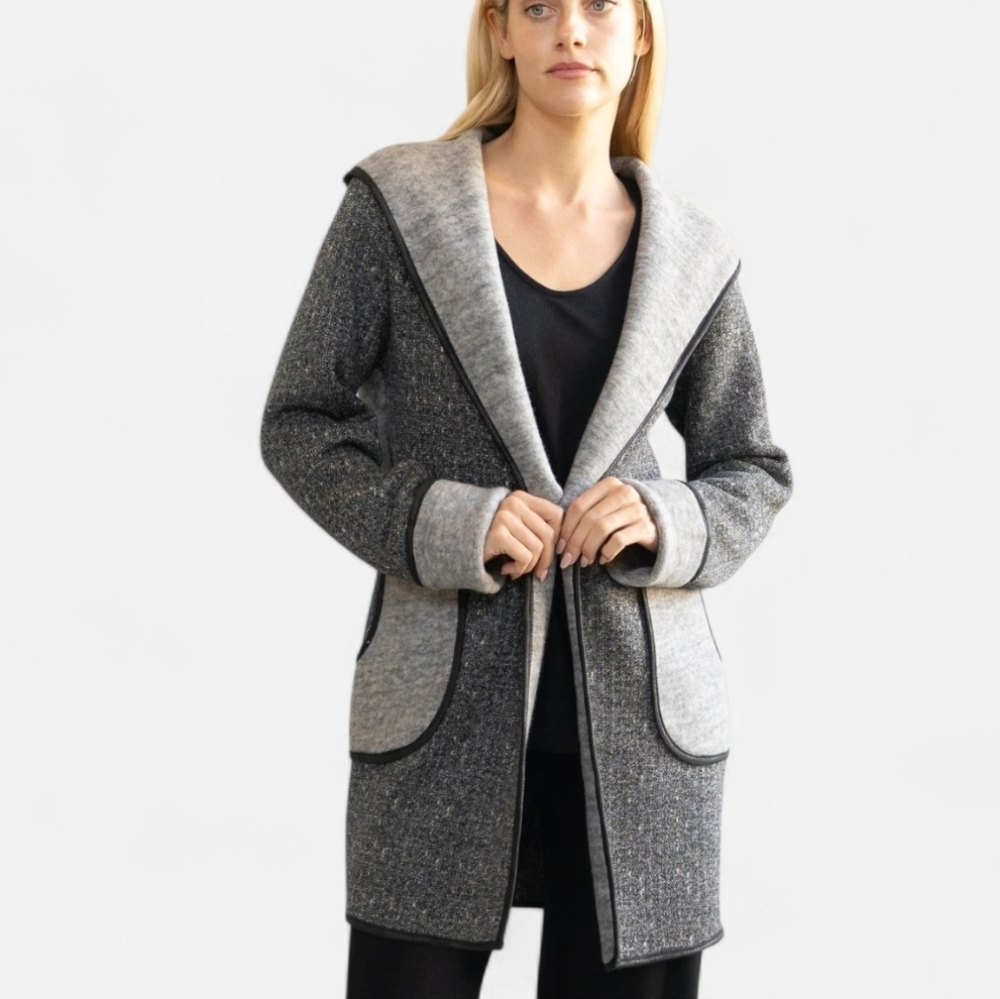 CAPOTE Riley Hooded Jacket Long Sleeve Tunic Length, size M - Picture 4 of 13